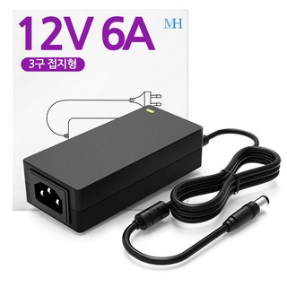 명호전자 12V 6A 어댑터 (TY1206000Z1MN) LED 모니터 DC 12V6A아답터, 6A(국내향), 기본잭