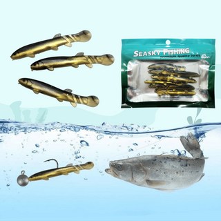 CARPO 리얼 미꾸라지웜 움직이는 가짜미끼 3인치 10개 루어 실리콘 배스 우럭, 3인치 7.5cm 10개입, 1개