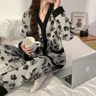 COSYEVNO 봄가을 여성 잠옷 세트