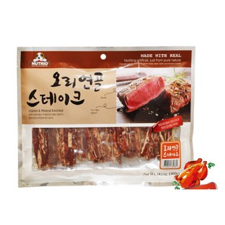 쫀득한 강아지용 슬라이스 오리육포 저칼로리 반려견져키 훈련, 400g, 1개