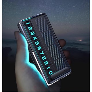 25년형 커스텀월드 태양광 충전 차량용 LED 메탈 주차번호판 전화번호판 알림판, 1개, 실버