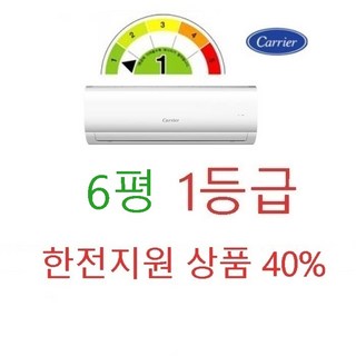 한전지원 10~40% 1등급 (기본설치비 별도) 캐리어 벽걸이에어컨 인버터 (한전지원) 6평 10평 (서울 경기인천 ), 1등급6평, 일반배관형, 6평 1등급