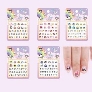캐릭터 네일 스티커 5종 셋트 유아 아동 어린이 시나모롤+쿠로미+마이멜로디+헬로키티+폼폼푸린+쿠로미 1세트 상품 이미지