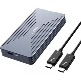 Inateck 40Gbps M.2 NVMe SSD 인클로저 알루미늄 하드 드라이브 USB 4.0/썬더볼트4 도구 필요 없는 설치 2230/2242/2260/2280 지원 M, 1개