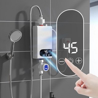 스마트 전기 온수기 빠른 순간 가열 소형 일정한 온도 EU 플매트 카펫 매트 러그 설치 4500W, [01] white, 1개