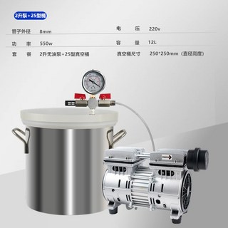 진공챔버 압력통 게 에폭시 내경100x높이200x두께20mm 항온 시험기 고압 버킷, 2L오일프리진공펌프 12L소포통, 1개