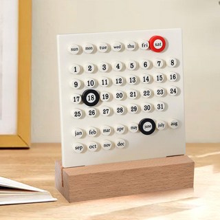 Salimm 심플 diy 아크릴 책상 사무실 탁상용 달력 캘린더, 1개, 화이트