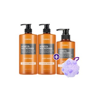 퓨어 바디워시 1058ml 아카시아모링가 2개 + 본품/샤워볼증정 쿤달, 퓨어 바디워시 1058ml 아카시아모링가 2개 + 본품