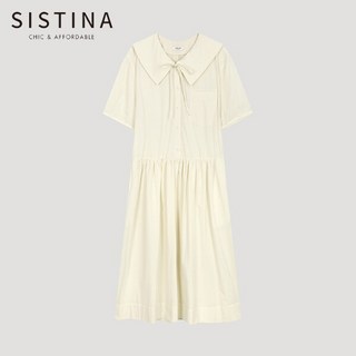 [시스티나] 와이드 칼라 리본 원피스_AWWOPO21280_LY