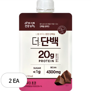 더단백 파우더 초코 프로틴, 31g, 2개