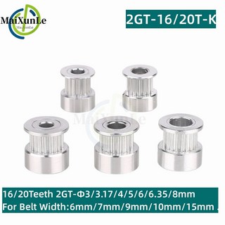 풀리 3D 프린터 부품 Gt2 타이밍 풀리 2GT 16/20 톱니 직경 3/3.17mm 4mm 5mm 6/6mm 35mm 8mm 벨트 폭 6mm 7mm 9mm 10, 16tooth 10mm, 1 개, 1개