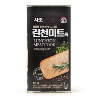런천미트쿡 1.81kg-부대찌개 사리용 대용량 식자재 업소용 통조림햄 술안주 식당용 캔, 1개, 1.81kg