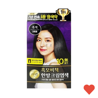 염색약 새치 염색 크림 흑색 3회분 셀프 흰머리 미용, 1개