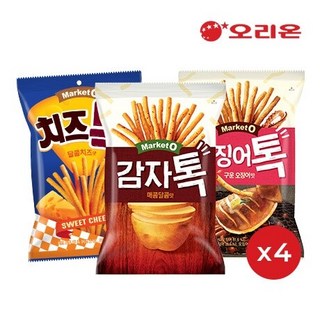 오리온 치즈톡(80g)4개+감자톡(80g) 매콤달콤4개+오징어톡(80g)4개 1개 80g 상품 이미지