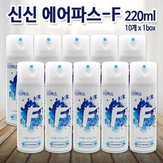 신신제약 신신 에어파스 F 220ml x 10개 1세트 대용량 뿌리는파스 스포츠 근육통 아웃도어 타박상 통증 완화