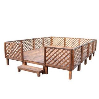 야외 나무 평상마루 조립식 정자 옥상인테리어 원두막 난간대