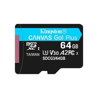 컴퓨타 Kingston Canvas Go Plus Micro SD 카 64GB 128GB 256GB 512GB 메모리 V30 U3 플래시 최대 170 MB/s 읽기 전화 TF, 01 64GB, 한개옵션1