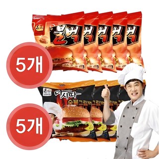 한맥 버거 냉동 불벅 5개+냉동 마시따 5개 매점 편의점 피시방 햄버거, 1세트, 145g 대표 이미지 - 편의점 햄버거 추천