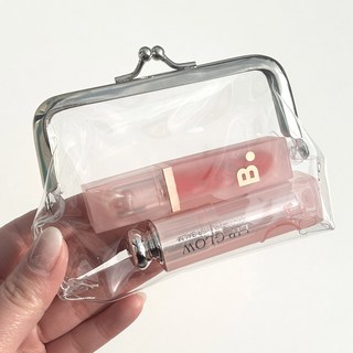푸꾸푸꾸 투명 동전 지갑 립스틱 동전 화장품 파우치, 투명파우치, 1개