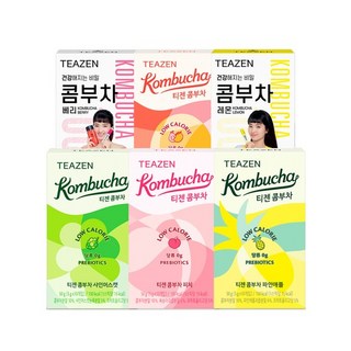 콤부차 6가지맛 혼합구성 60스틱 10스틱X6박스(레몬/베리/망고구아바/파인애플/피치/샤인머스캣), 50g, 6개