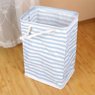 초대용량 다용도 빨래바구니 접이식 분리수거함 72l, 블루 스트라이프 40*30*60cm, 블루 스트라이프 40x30x60cm