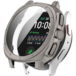 삼성 갤럭시 워치 7 2024 스크린 프로텍터 케이스 40mm 44mm 보호용 얼굴 커버 하드 PC 범퍼 및 HD 김서림 방지 강화 유리 여성용 보호 필름 블랙, for Galaxy Watch7 40mm, Titanium steel color