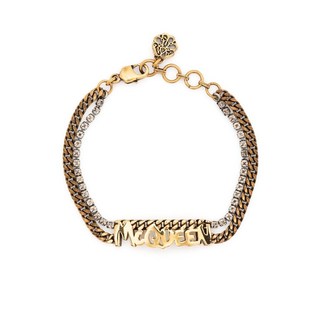 ALEXANDER MCQUEEN 레터링 로고 체인 브레이슬릿
