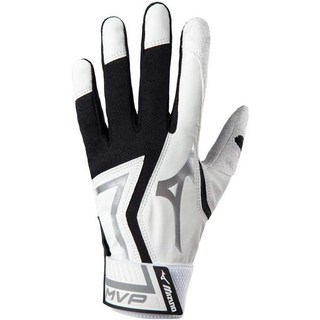 미즈노 MVP 야구 배팅 글러브 Mizuno MVP Baseball Batting Gloves, 화이트/블랙