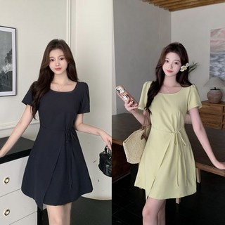 뉴욕멋쟁이 로미 랩 리본 반팔 미니원피스