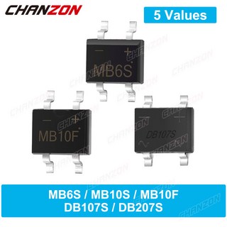 SMD 다이오드 브리지 정류기 MB6S MB10S MB10F DB107S DB207S 0 5A 1A 2A 600V 1000V MBS MBF DB S MB 6S 10S 10F DB, [01] 100Pcs MB6S 0.5A, 100개