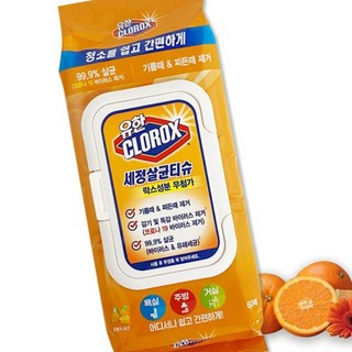 [2개묶음] 유한크로락스 주방 청소용티슈 세정살균티슈(60매 유한 28W973F02, 1개