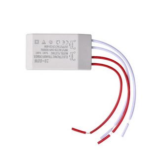 AC 220V ~ 12V 전자 변압기 전압 변환기 20-60W 스마트 전원 공급 장치 할로겐 조명 드라이버, White, 1개