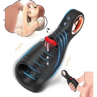 HESEKS 10가지 진동 10가지 혀 핥기 다기능 남근훈련기 귀두단련 360도 감싸기 구강 쾌감 남자자위기구, 1개, 블랙 대표 이미지 - 애널플러그 추천