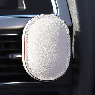 TOSSY 토씨 가죽 차량용 방향제 프랑스 고트스킨 고급 자동차디퓨저 송풍구형, 블랙(Black), 화이트머스크(White musk), 1개