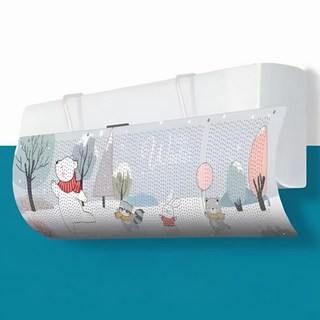 알리오마켓 직풍방지 바람가드 걸이형 윈드바이저 벽걸이 에어컨 바람막이, 1개, 백곰의 겨울여행