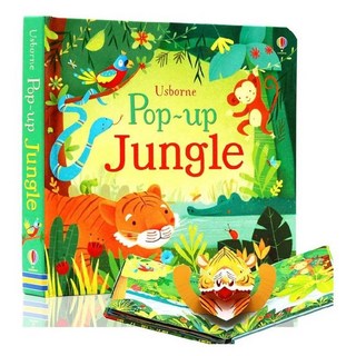 팝업 동화 그림책 골판지 색칠 활동 취침 시간 이야기 책 학습, 1개, 8. Jungle