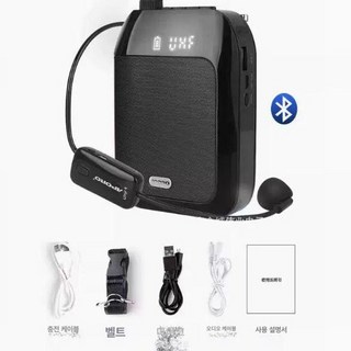 강의용 무선마이크 휴대용 수업용 무선 블루투스 헤드셋, 기본 색상, UHF 클래식 블랙