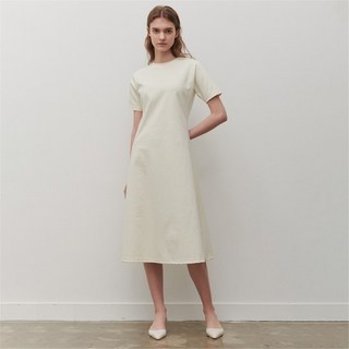 SHORT SLEEVE A-LINE ONEPIECE CREAM