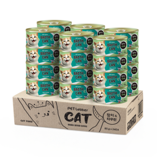 펫레터 촉촉육즙 고양이 최애 습식캔, 85g, 24개, 참치&타우린