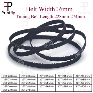 Printfly 타이밍 벨트 228 230 232 234 2GT/GT2 248 250 252 272 274 270 6mm, 11 2GT-252, 03 Belt Width 6mm 5pcs