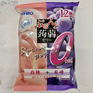 일본 오리히로 짜먹는 곤약젤리 두가지맛 복숭아 + 포도, 1개, 240g