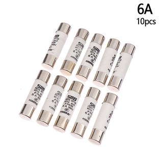 태양광 발전 시스템 보호용 금속 합금 세라믹 퓨즈 튜브 500V 10x37mm 2A-25A DC PV 10, 6A 10pcs, 10개