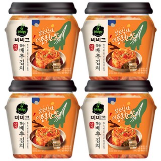 (냉장)비비고 썰은배추김치(더풍부-용기)500gx4개, 1세트, 500g