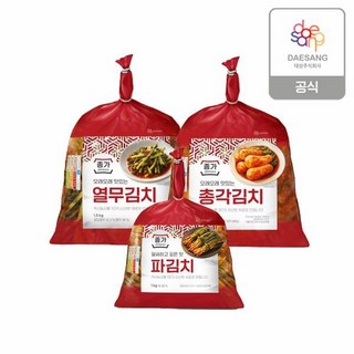 종가 파김치 1kg + 총각김치 1.4kg+열무김치 1.5kg (총 3.9 kg), 1세트, 400g