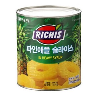리치스 파인애플 슬라이스 3kg, 1개