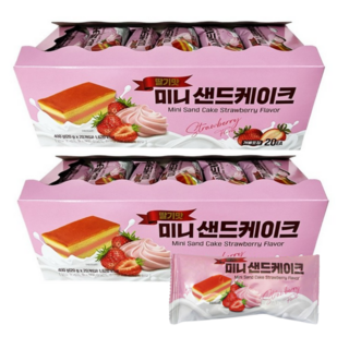 키즈웰 미니 샌드케이크 딸기맛, 2개, 400g