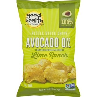 Good Health 과자 칩 굿 헬스 아보카도 오일 케틀 바비큐 5온스 백 3개, 라임 랜치, 5 온스 (3팩), 141.7g