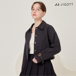 JJ지고트 슬리브 벨트 크롭 트렌치 코트 GN9P0TCW1