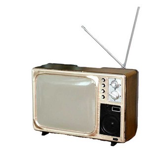아날로그 송출기 엔틱 모니터 카페 빈티지 흑백 복고, 검은색 TV, 1개