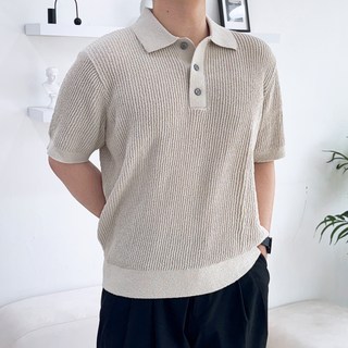 남자 부클 단작 카라 반팔니트 7 color
